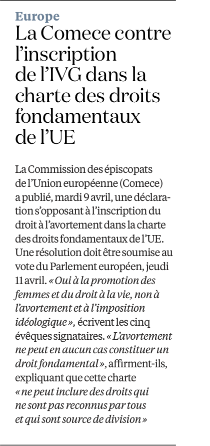 #avortement #europe #constitution #droit #EgliseCatholique

Vu dans @LaCroix de ce jour