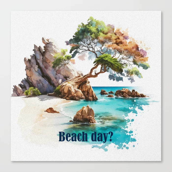 Beach day Canvas Print. Get ready for the summer. #wallart is 40% off list price today! Find something lovely for your home or a gift to a friend. society6.com/product/beach-…