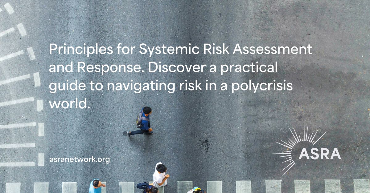 NEWS | Today the Accelerator for Systemic Risk Assessment (ASRA) celebrates its one-year anniversary and announces its official launch. Discover a practical, principles-based guide to navigating risk in a polycrisis world: shorturl.at/fklv8