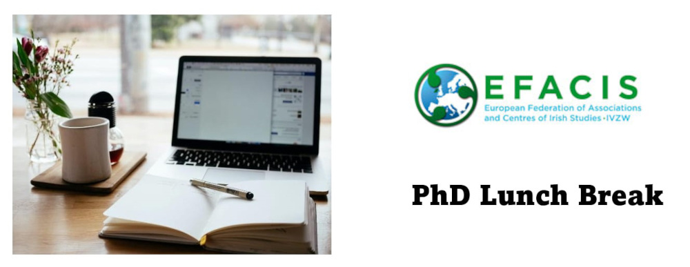 Join our online EFACIS #PhD Lunch Break on 30 April, 1-2 pm CET, to meet fellow graduate students, share your research, discover new opportunities in #academia or simply discuss every-day concerns. All information at fb.me/e/3AyTOTpuv . #PhDtalk #irishstudies