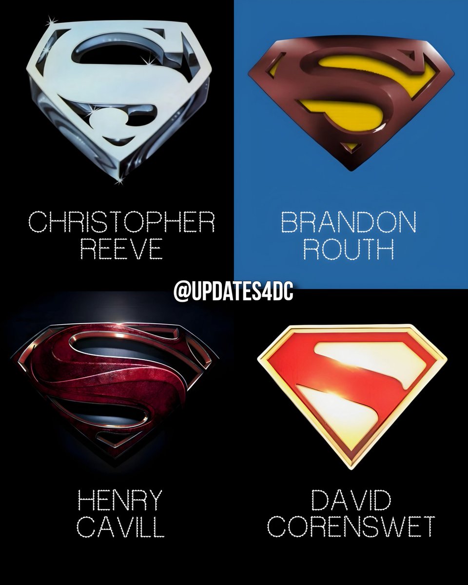 The evolution of Superman logos in live-action movies! A bit disappointed in the latest one. #ChristopherReeve #HenryCavill #BrandonRouth #DavidCorenswet