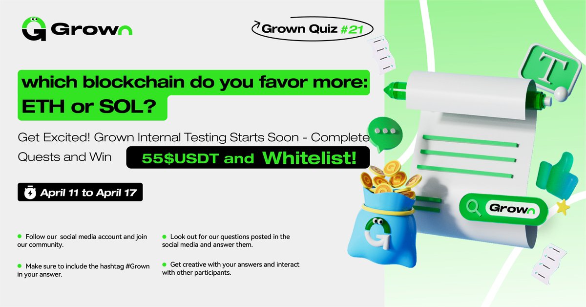 Grown (@grown_app) on Twitter photo Which blockchain you do you prefer?
Complete <a href="/taskonxyz/">TaskOn | Ultimate Web3 Community Growth Platform</a> tasks to qualify for:
💸 Share $55 #USDT + 11 #Whitelists
Enter here:rewards.taskon.xyz/campaign/detai…
📆 11 Apr-17 Apr2024 Which blockchain you do you prefer?
Complete <a href="/taskonxyz/">TaskOn | Ultimate Web3 Community Growth Platform</a> tasks to qualify for:
💸 Share $55 #USDT + 11 #Whitelists
Enter here:rewards.taskon.xyz/campaign/detai…
📆 11 Apr-17 Apr2024