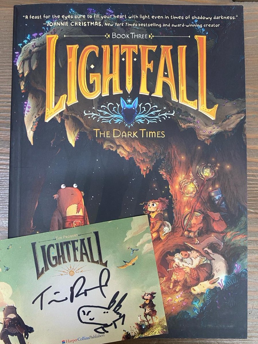 We are beyond thrilled to see the publication of the THIRD Lightfall graphic novel today! As you can see, we are MEGA fans of the series - as are many of our fantastic customers. We are well stocked with copies, including a limited number of bookplates signed by @tim_probert ...