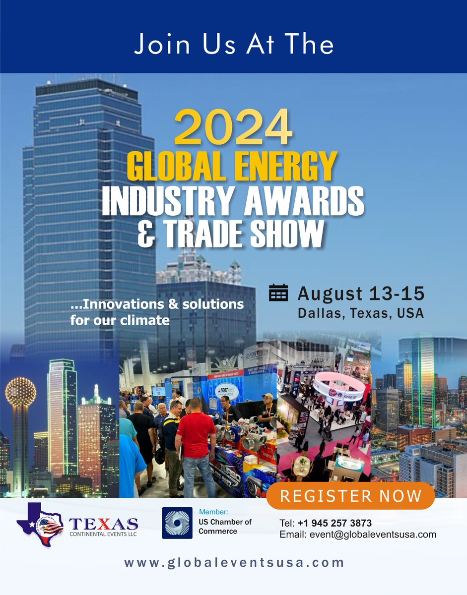 Achieve the SDGs 'Actions Required' - @UN Attend the Global Energy Industry Awards & Tradeshow Theme: Innovations & Solutions for a better Climate August 13-15, 2024 Dallas, TX USA. @WAECONevents @X @IRENA @elonmusk @UNFCCC Register today: 👇 globaleventsusa.com