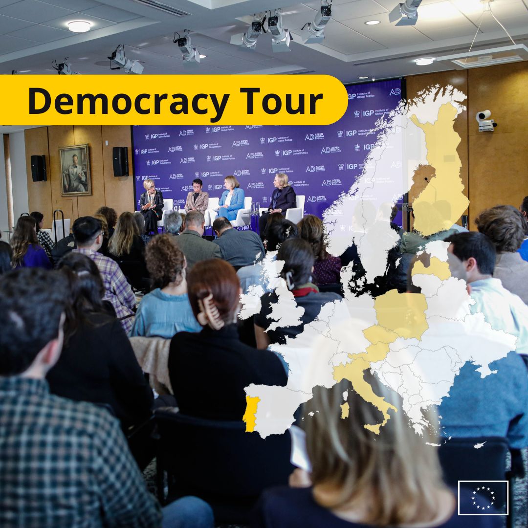 Olá #Portugal 👋🇵🇹 7th stop of my #DemocracyTour Great weather here☀️and discussions ahead on: 🔹integrity of elections & fighting #disinformation w/ @govpt Interior Minister M. Blasco, National Electoral Commission, #media representatives 🔹#democracy & youth, in #Portalegre