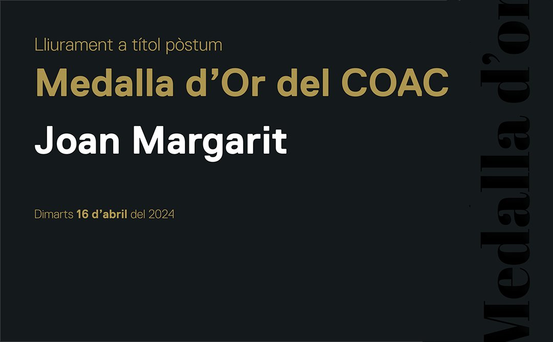 COACatalunya's tweet image. 📆El proper dimarts 16 d'abril viurem un moment molt especial al #COAC

❣️Celebrem l'acte de lliurament, a títol pòstum, de la Medalla d'Or del #COAC a l'#arquitecte i poeta Joan Margarit

🔗arquitectes.cat/ca/coac/actual…