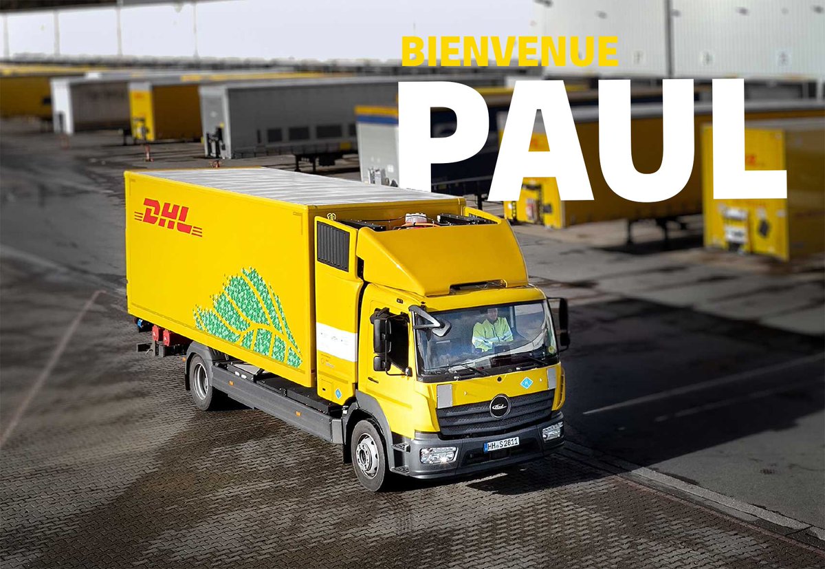 Paul, notre nouveau camion rétrofité à l’hydrogène 🚛 💨 Récemment arrivé à Cologne, ce nouveau camion de 15 tonnes a une autonomie de 300 à 500 km à hydrogène. Avec Paul, nous faisons un pas de plus vers la décarbonisation de nos transports et un avenir sans émissions. 🌱