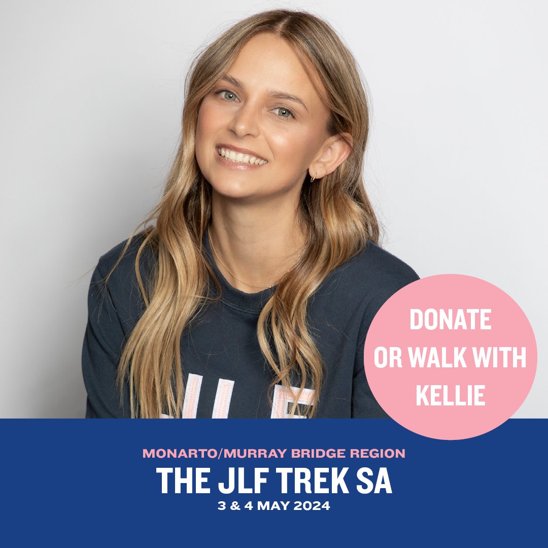 We are thrilled to have our Ambassador Kellie Finlayson joining us for The JLF Trek SA this year through the Monarto and Murray Bridge regions on the 3rd and 4th of May.

To join Kellie's team or donate to her page visit bit.ly/KellieTrekTeam

#KellieFinlayson #BowelCancer