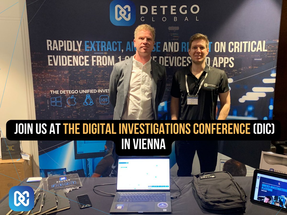 🌟We’re showcasing our award-winning #DigitalForensics solutions at #DIC in Vienna!🌟

Stop by and discover how they enable investigators to unlock new levels of productivity and efficiency.

#DFIR #Computerforensics #MobileForensics #DetegoGlobal #lawenforcement