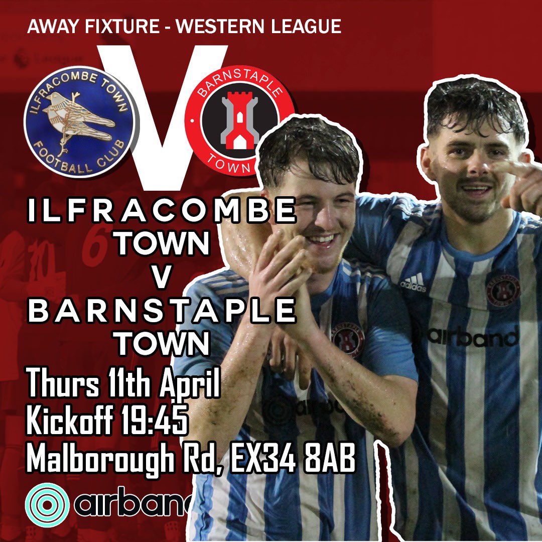 Matchday!😍 Ilfracombe Town (A) 🏆 Toolstation Western Premier Back in action tonight against neighbours Ilfracombe Town. It is sure to be a cracker Team news and match updates to come 👋 #UpTheBarum