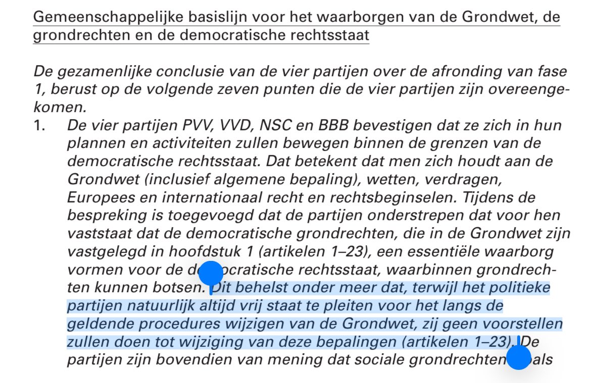 Basislijn van de nieuwe coalitie over de rechtsstaat blijkt van elastiek. Vinden NSC en VVD het afbreken van de Europese bescherming van mensenrechten echt passen binnen de afspraken die ze daarover gemaakt hebben? trouw.nl/politiek/bbb-w…