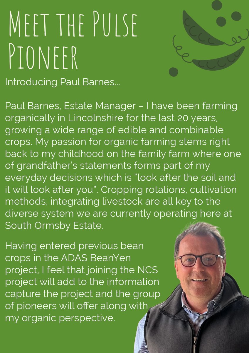 MEET THE PULSE PIONEER 🌱👋 Please welcome @FarmerBarney @southormsby onto our team of #PulsePioneers. An organic farmer for over 20 years and previous work completed with @ADASGroup, read more below⬇️