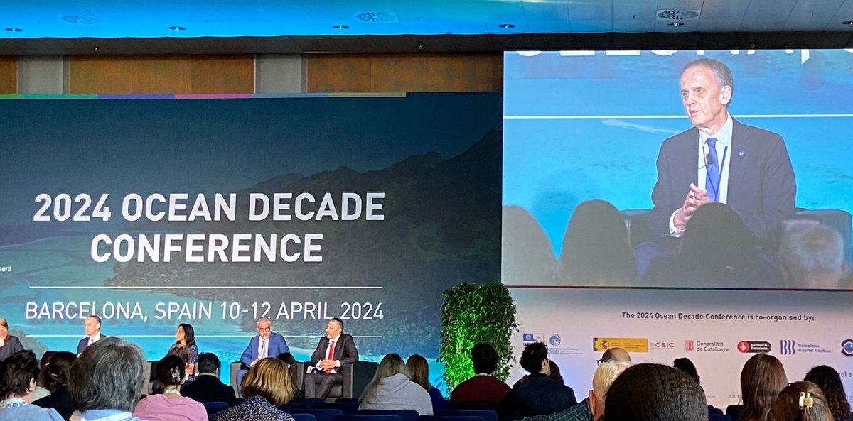 Opening session of the second day of the 2024 @UNOceanDecade Conference 🗨️Peter Haugan (Havforskningsinstituttet, #AtlanticAll Alliance and #OKEANO) is speaking at the plenary panel on Decade Challenges 3 and 4 – Sustainable Ocean Economy and Sustainable Blue Food