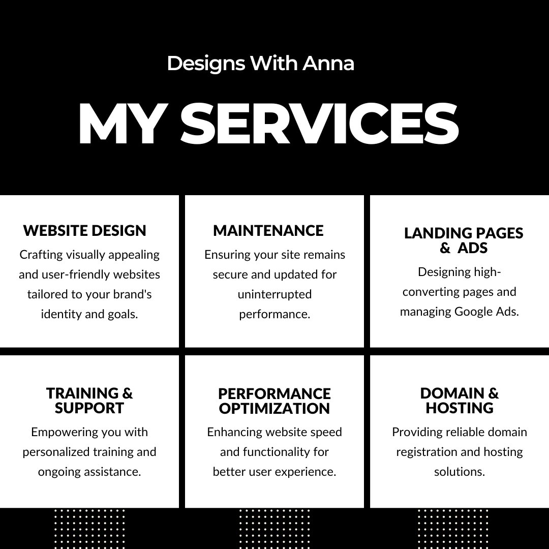 Empower your digital presence with my personalized services! 💻 From crafting stunning websites to devising effective marketing strategies, I'm here to drive your success. Reach out and let's start the journey together! #DigitalServices #WebDesign #Marketing