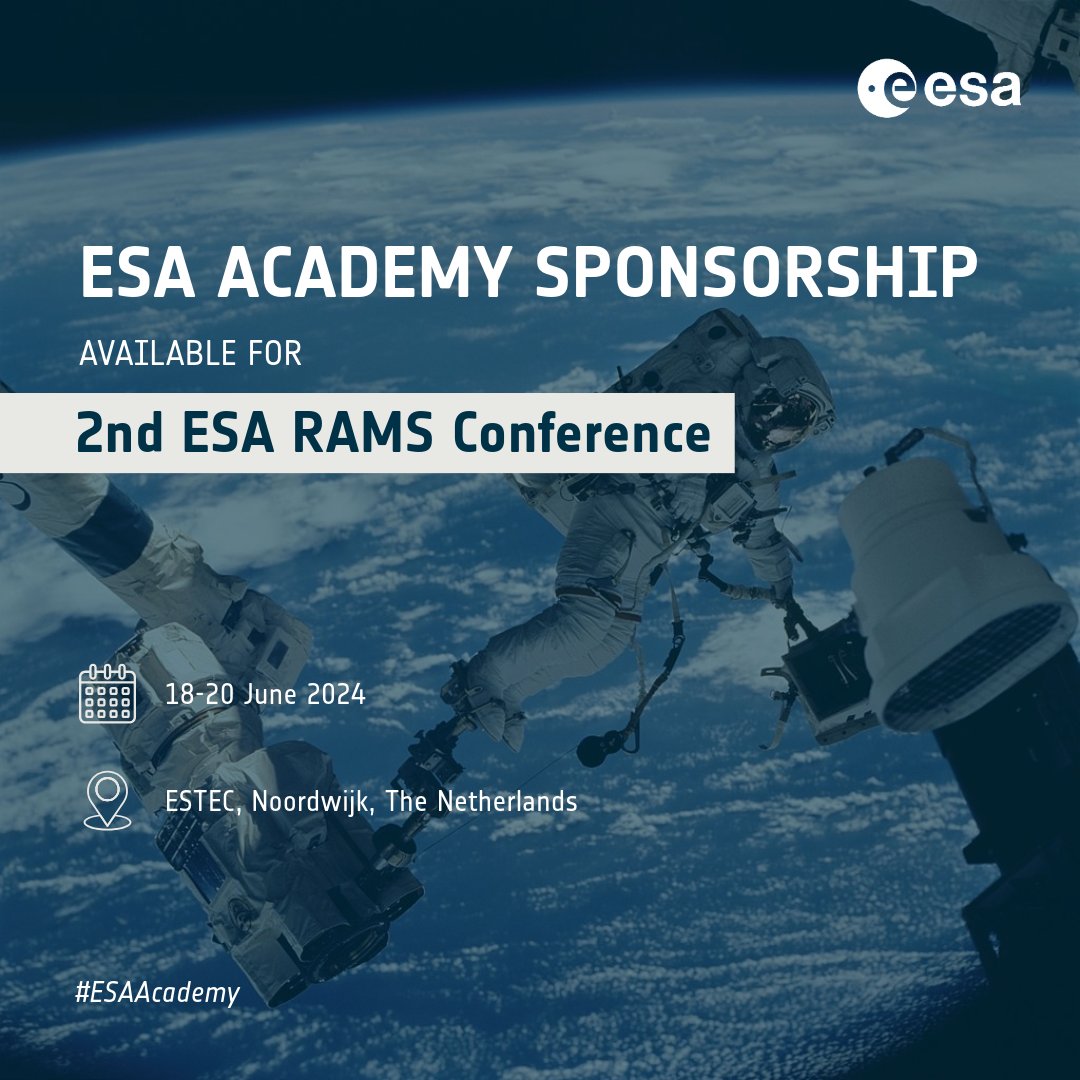 How can we make sure that spacecrafts work well and for a long time? 🛰✅ 🚀 Find out in the next RAMS Conference, dedicated to Reliability, Availability, Maintainability and Safety in space missions! 🎓 #Sponsorships available for university students👉 atpi.eventsair.com/rams-2024/esa-…