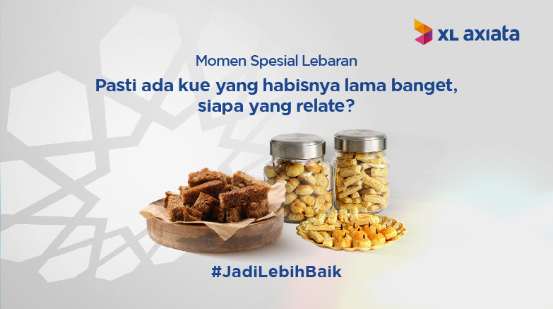 XLSMART's tweet photo. Mendekati lebaran, biasanya banyak kue lebaran menanti untuk diabisin bareng keluarga dan tamu. Tapi kamu pernah ngerasa gak kalo ada kue lebaran yang lamaaa banget abisnya? Siapa yang relate? Ngacuung! ⭐️🌙

#JadiLebihBaik https://t.co/3ZmslFOisY