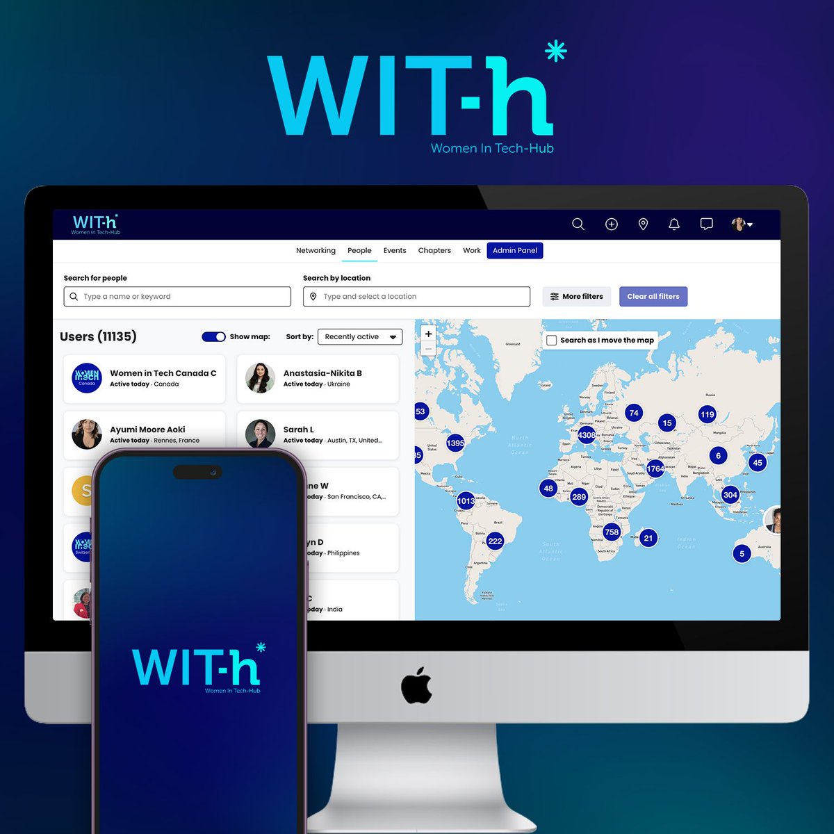 Celebrating over 11.000 engaged members in WIT-h*, our WOMEN IN TECH ® Global Movement Hub 🙌💙🎊 Membership is FREE and I can't wait to welcome as many of you as possible at WIT-h*! wit-h.com #womenintech #networking #jobs