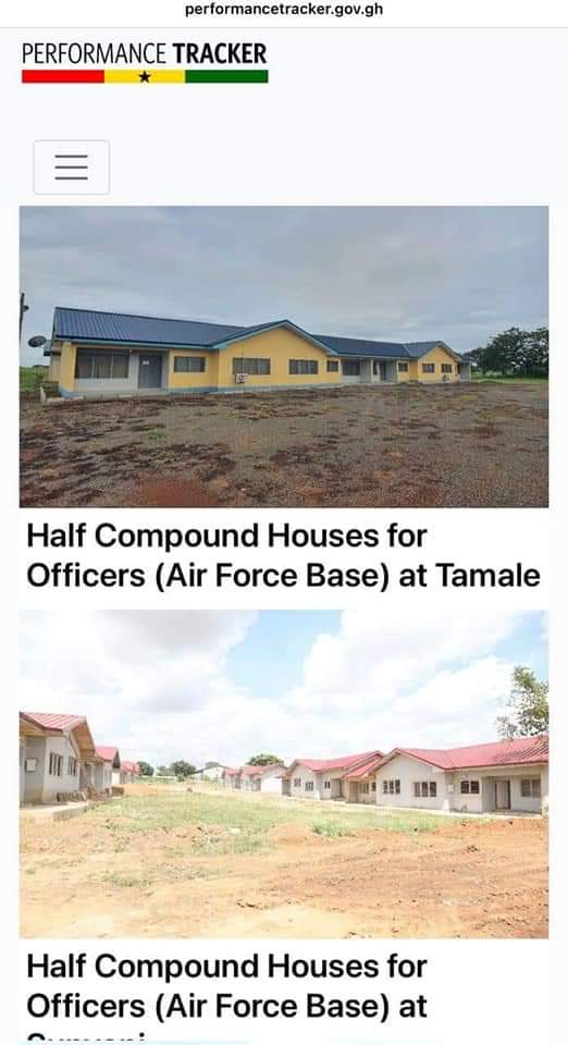 Completed and ongoing projects in the Ghana Armed forces, including Accommodations, office complex , classroom blocks for Armed forces training schools and etc... 

#PerformanceTracker
#BoldSolutionsForOurFuture
#Bawumia2024
#ItIsPossible