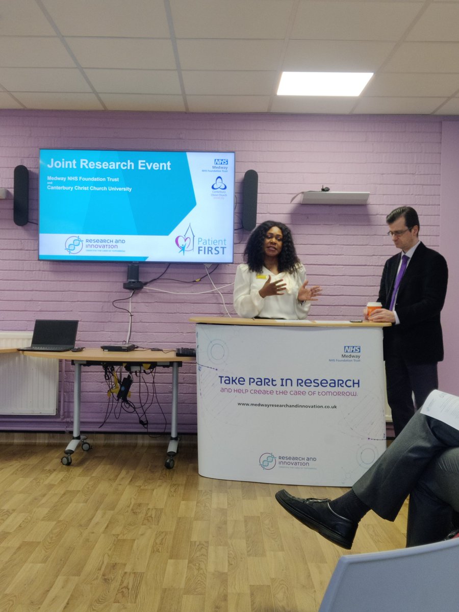 Wonderful to be back again at @Medway_Research this time for joint research event 2024. Time to share ideas, build on successful collaborations between the @CanterburyCCUni and @Medway_NHS_FT #sharingpractice #sharingresearch #collaboration #collaborativeresearch