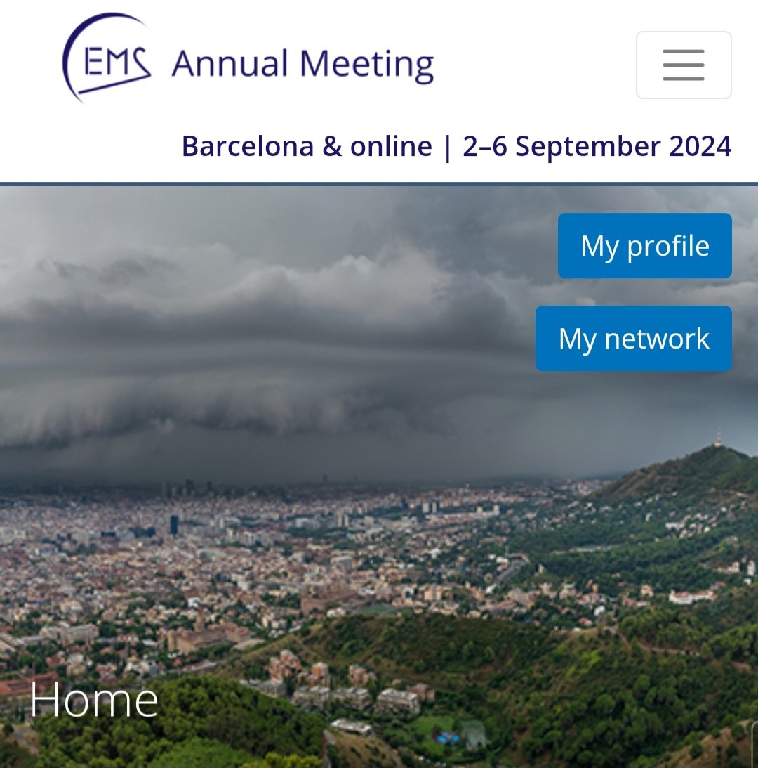 📌#AMEinforma  🔴Reunión anual de la @EuropeanMetSoc en Barcelona @acam_cat  y online, del 2 al 6 septiembre 2024  🔴El plazo para enviar resúmenes finaliza el 18 de abril.   🔴Puede acceder a más información sobre el evento en la web de la EMS (ems2024.eu).