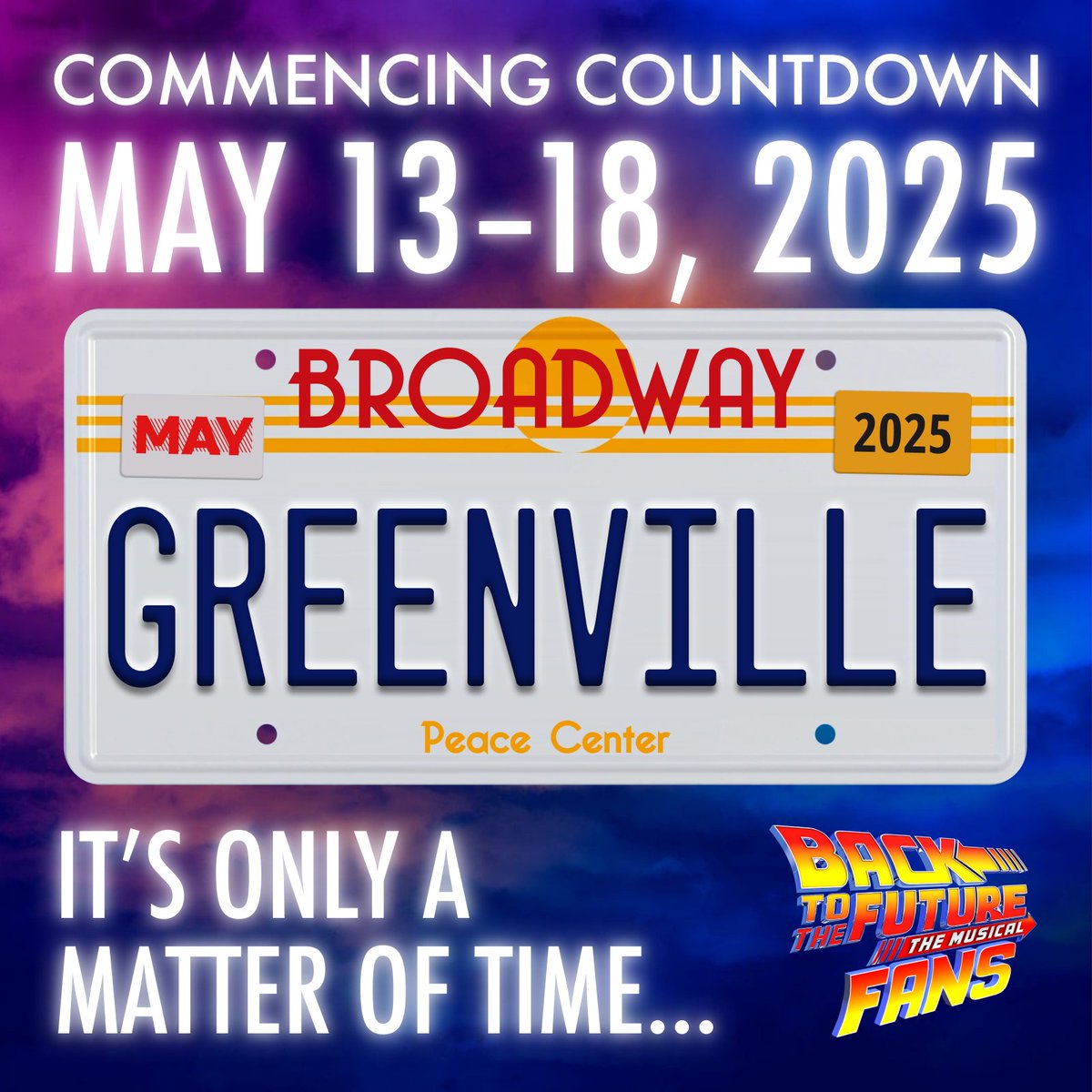 IMAGINE WHAT WE’LL SEE… IN THE 21st CENTURY 🤯 The 2024-25 @peacecenter #Broadway Season sponsored by Gibbs Cancer Center includes @BTTFBway from May 13th to 18th, 2025 at the Peace Center Concert Hall, Downtown #Greenville, #SouthCarolina ⚡️ 🎼 It’s only a matter of time… 💙