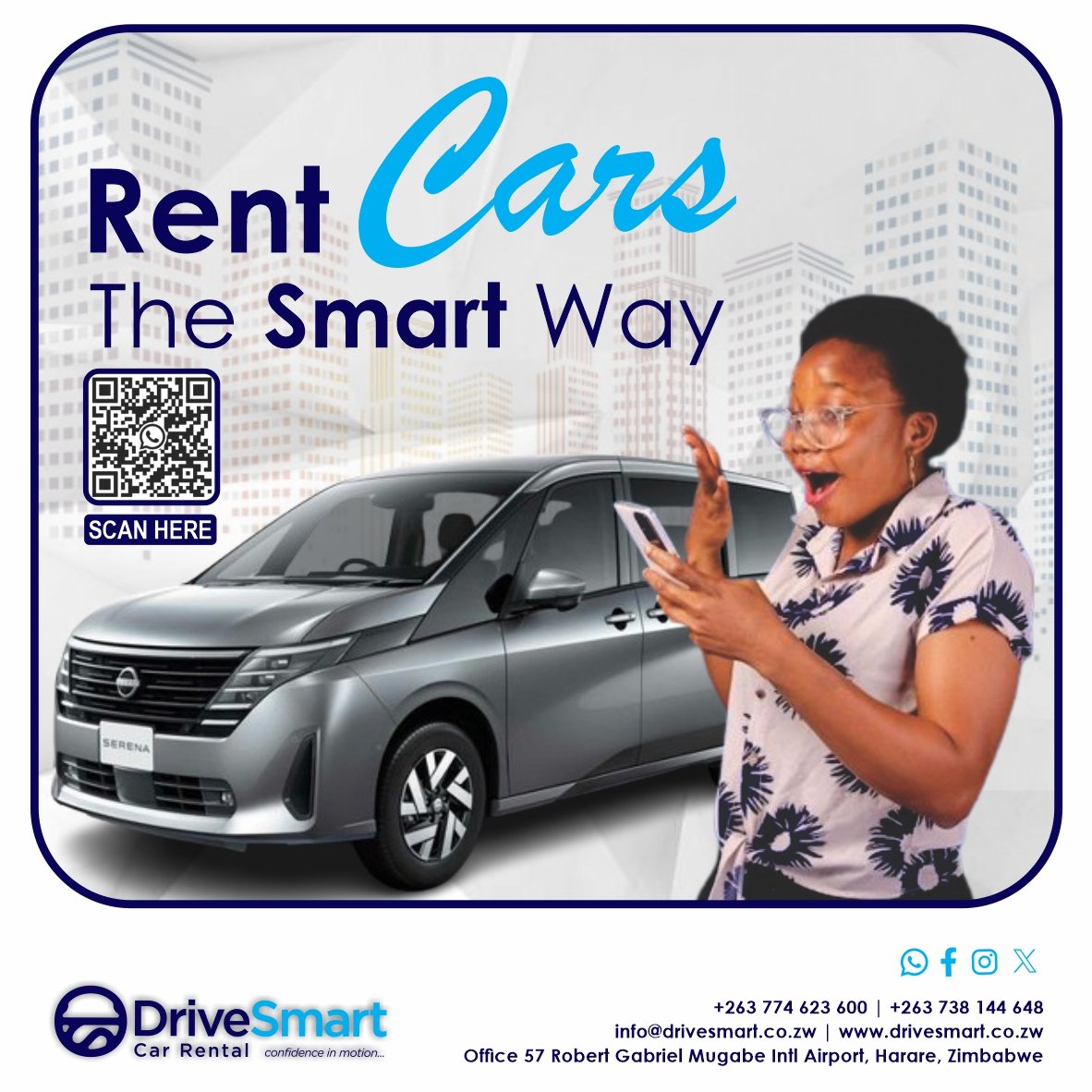 Are you looking for a spacious vehicle to hire for your trips with your family or friends? Drive Smart Car Rental is your plug. Go ahead and book your car hire today and enjoy your trips with our vehicles.

Contact us on!!!!
+263 774 623 600

#AirportTransfers
#DriveSmart