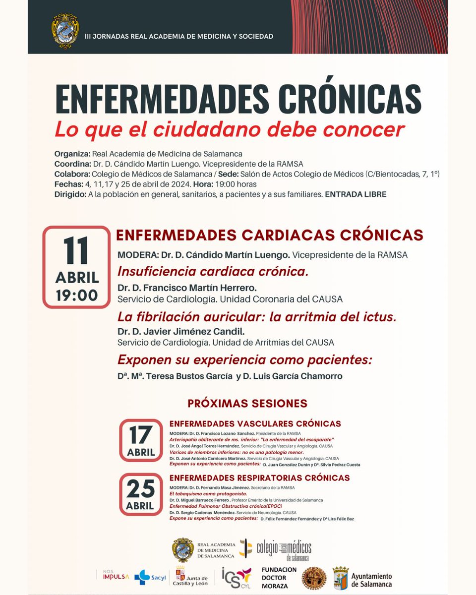 Hoy, enfermedades cardiacas crónicas. Jornadas divulgativas