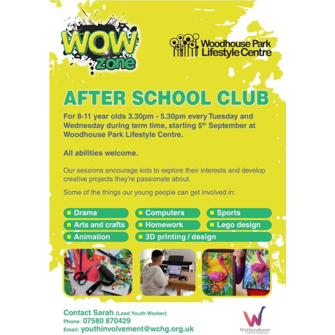 Are you looking for an after school club where you can explore develop your passions about creative projects your interested in, the have a look at the leaflet and go to the @TheWOWzone1 @WPLifestyleCent from 3.30-5.30 Tue and Wed 8-11yrs old