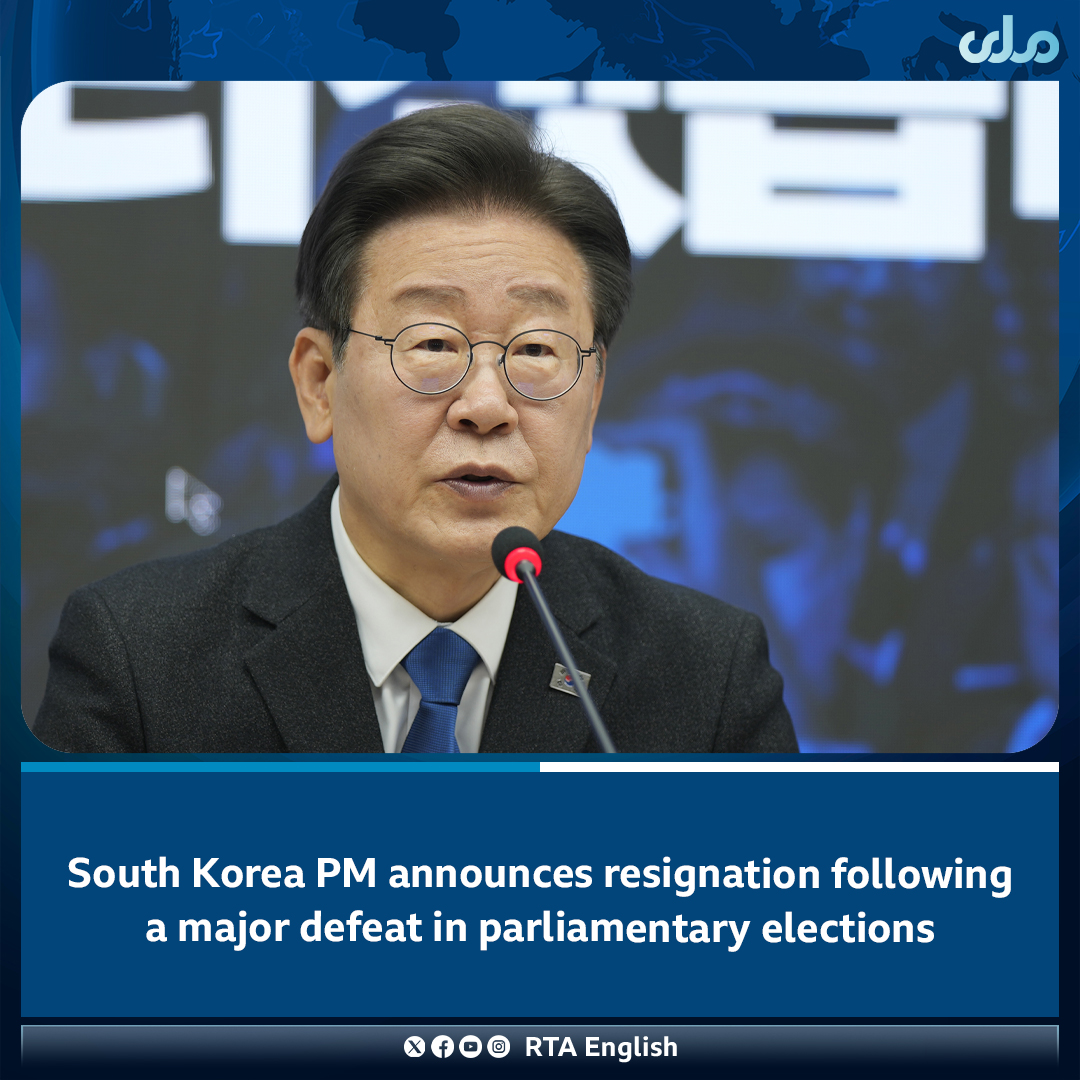 Following the ruling party's devastating defeat in the parliamentary elections, #SouthKorean Prime Minister Han Duck-soo and senior presidential aides reportedly handed in their resignations to President Yoon Suk Yeol on Thursday, according to the Yonhap news agency.