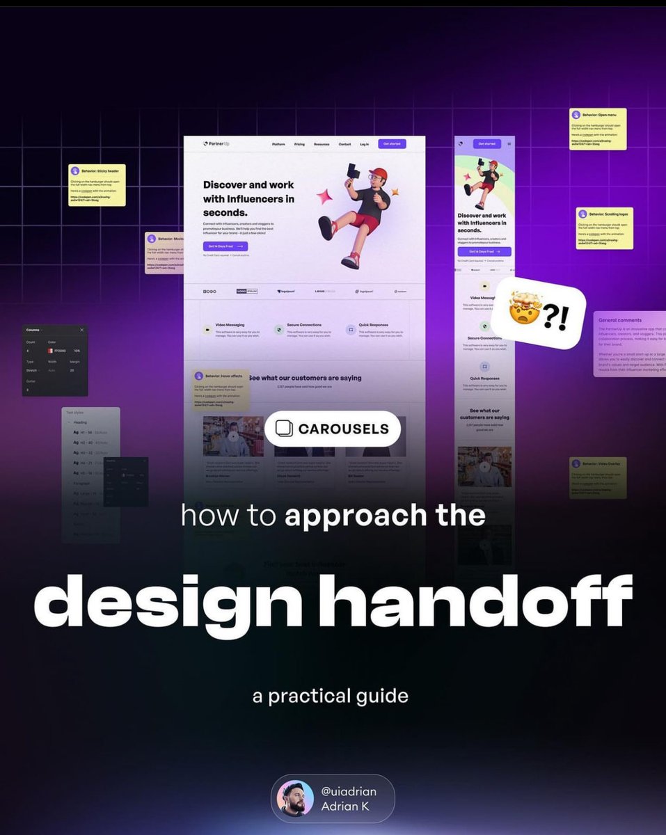 Nelsonyolemi1's tweet image. Ul/UX Designer, If you want a guide on how to approach the design handoff to developers. Open this thread. It&apos;s essentially detailed.

Credit: @uiuxadrian

Retweet &amp;amp; Save For Later ❤️