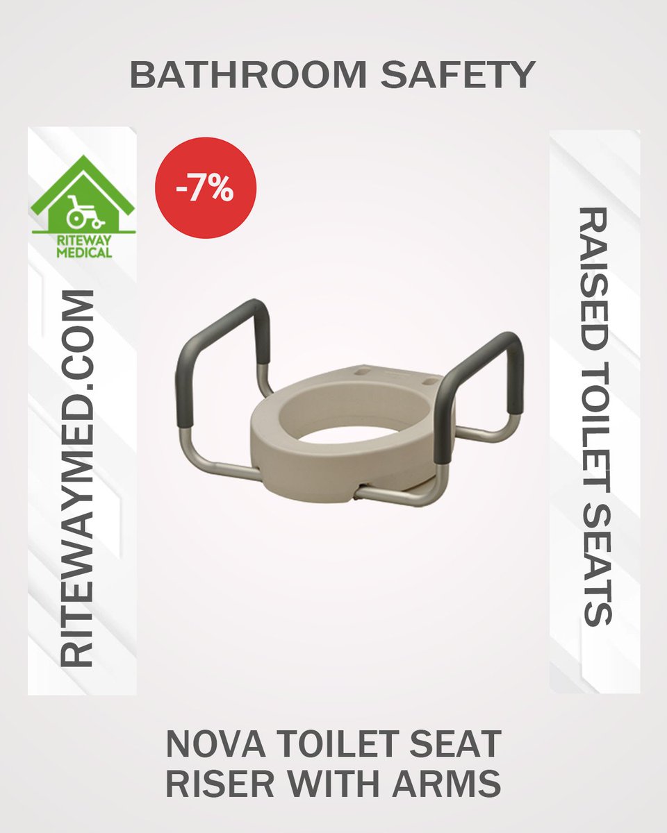 Make your bathroom more accessible with the Nova Toilet #SeatRiser with Arms. This durable riser is easy to install & provides added stability with its padded arms. Order now & save 7% on practical solutions for those who need extra help. Shop Online: ritewaymed.com/product/nova-t…