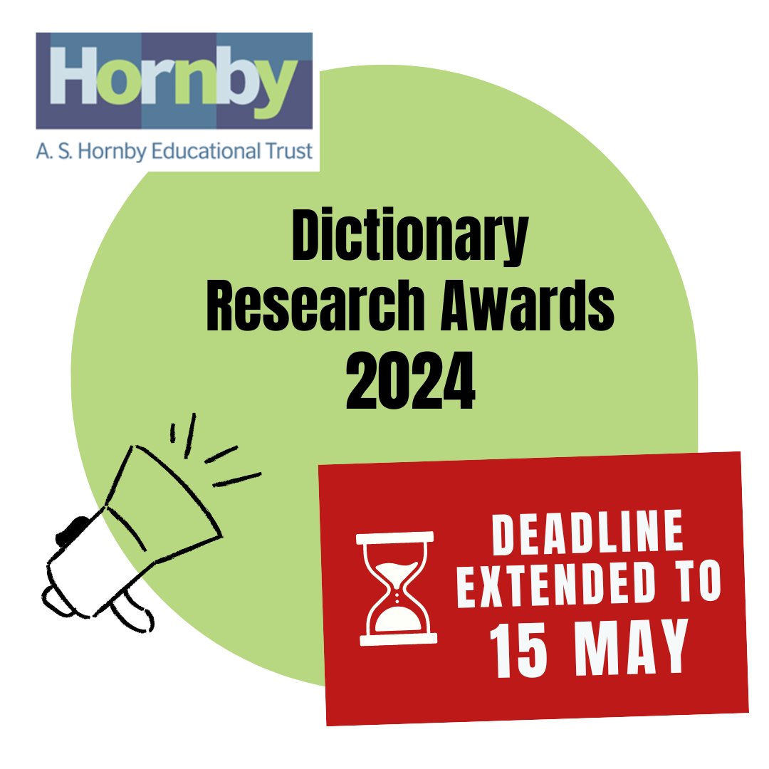 📢ASHDRA deadline extended to 15 May If you've got an idea for a dictionary-related research project in ELT & didn't quite get organized, you have another month to get your proposal in. More info & application details here: tinyurl.com/tmdepz6u