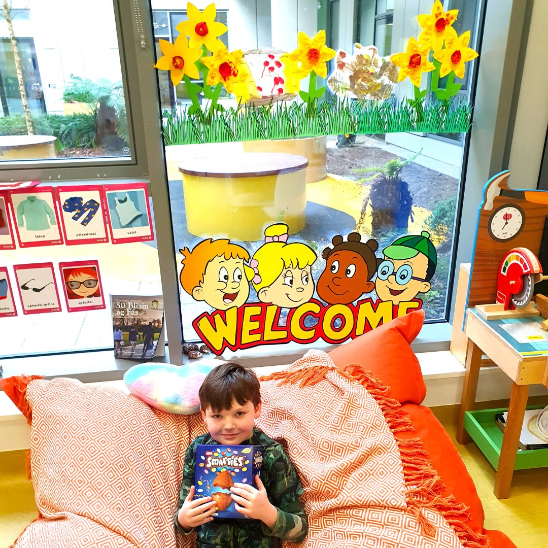Did you know there is a school in the National Rehabilitation Hospital (NRH), linked to the Paediatric Programme? Meet Oisín, a first-class student and patient in Daisy, the NRH Paediatric Programme, proudly sitting under his Spring masterpiece...... #1
