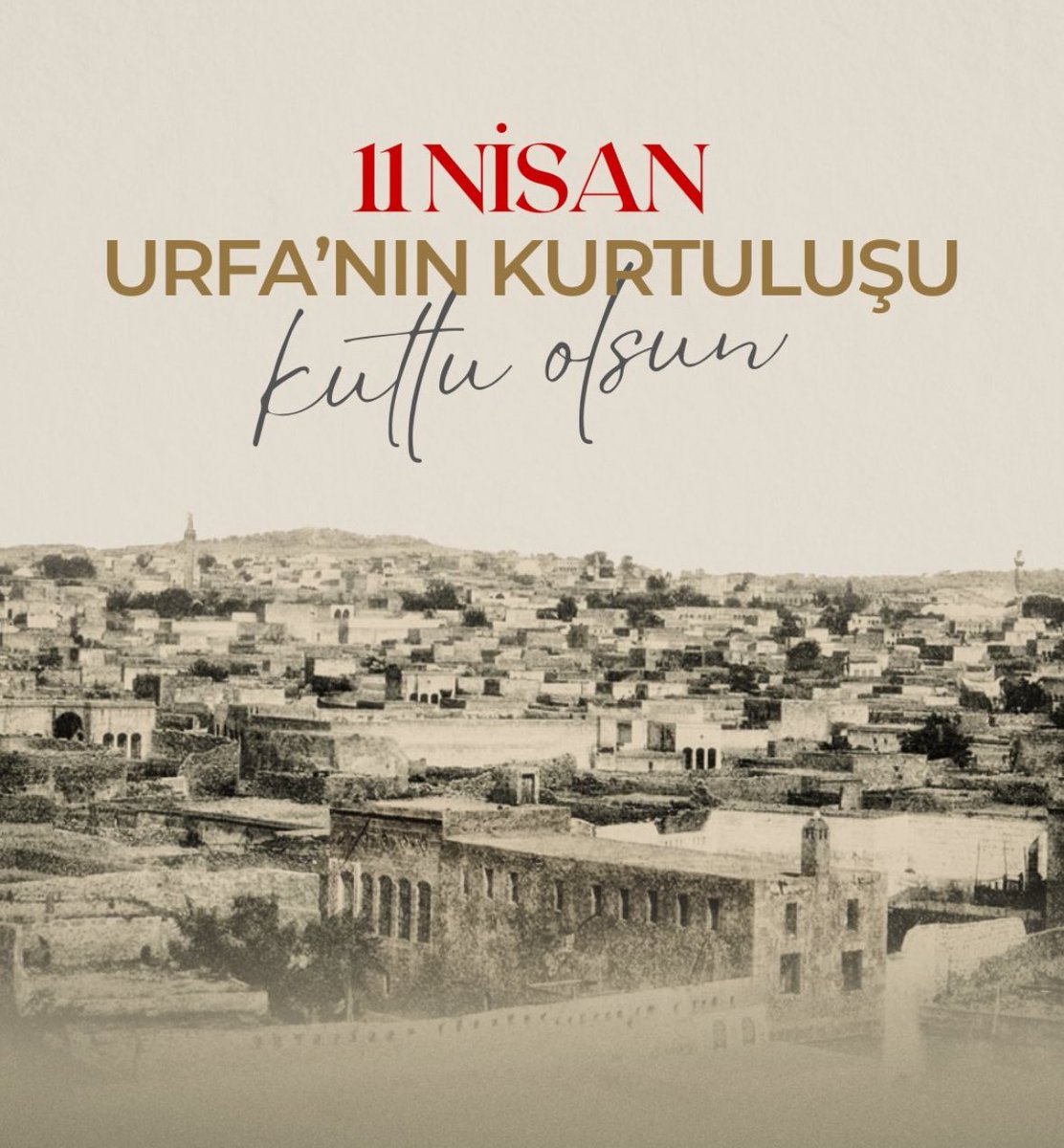 Yaşasın Urfalılar Teslim Olmadılar. 
11 Nisan İstiklal Madalyalı Şanlıurfa'mızın Düşman İşgalinden Kurtuluşunun 104. Yılı kutlu Olsun.
Şehitlerimizi Rahmet ve Minnetle Anıyoruz. 

#11nisandestanı 
#ŞanlıurfanınKurtuluşu