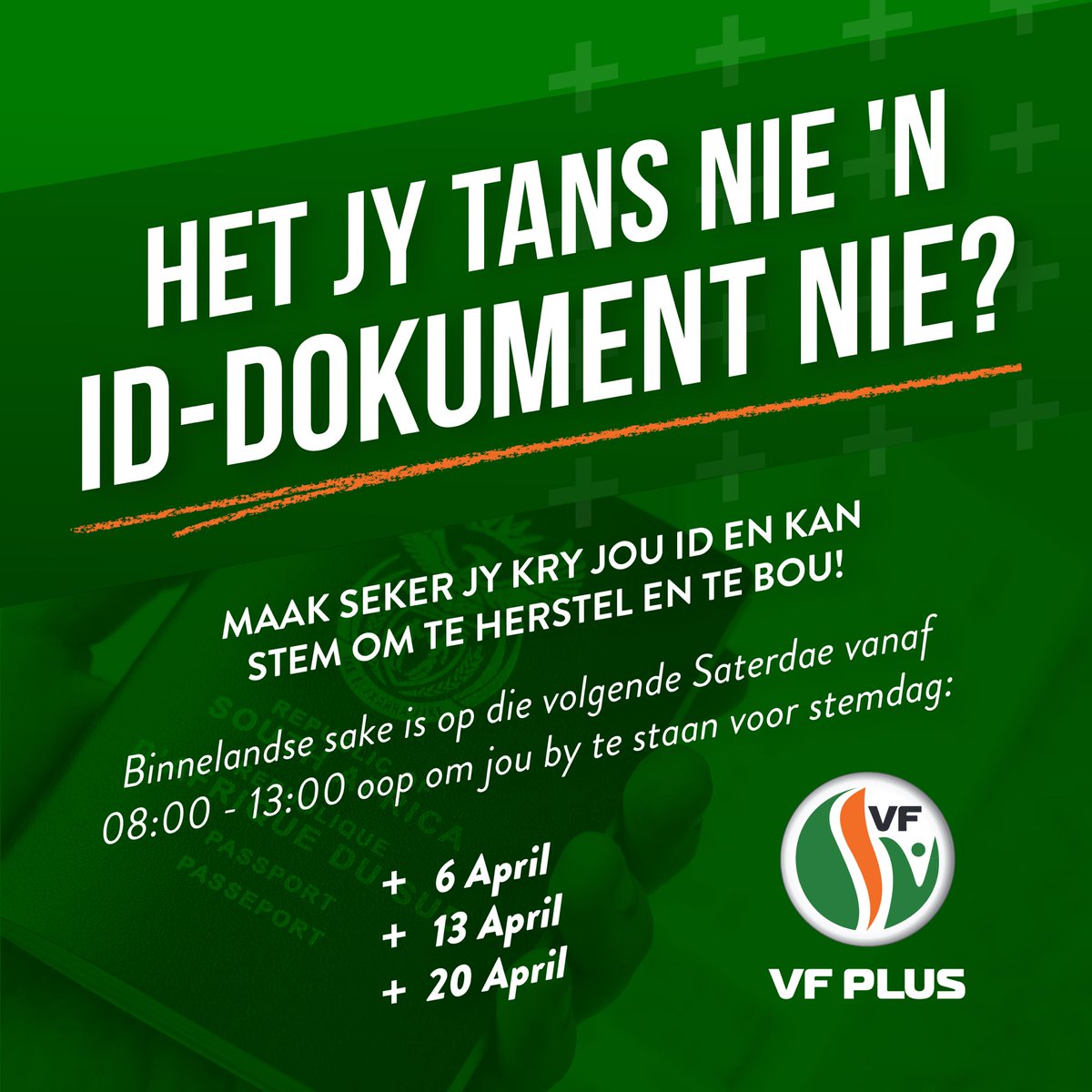 🗳️ Ensure that you will be able to vote! You can only vote with your valid, barcoded ID document or temporary identity certificate (TIC). Make sure you are ready to vote on 29 May. Take advantage of this opportunity and visit your nearest Home Affairs office on 13 or 20 April…