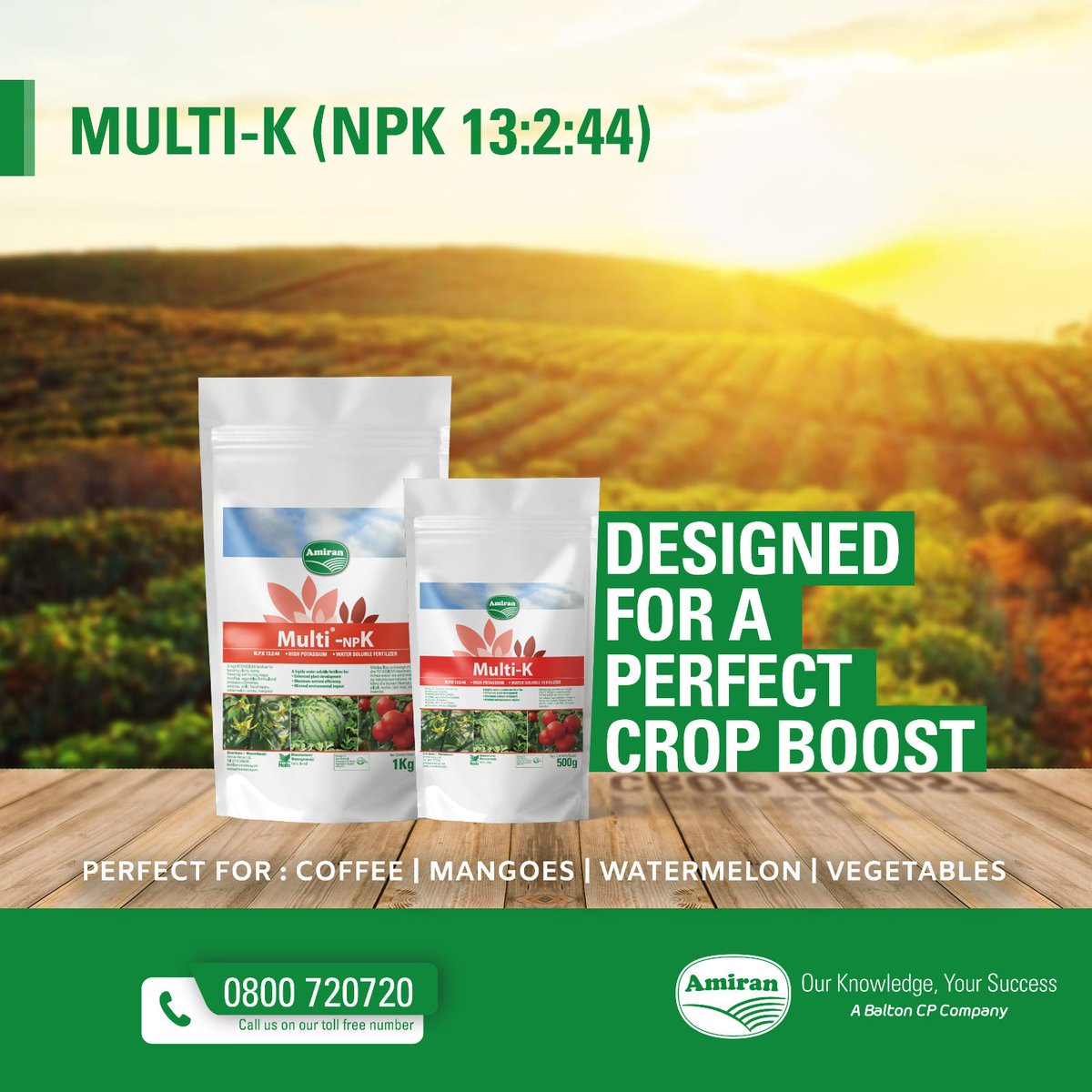MULTI-K (NPK 13:2:44) IS BACK IN STOCK!! Multi-K is a high-potassium foliar fertilizer designed to boost your crops during flowering and fruiting stages., giving you: 📷Better nutrient absorption 📷Thriving flowering crops 📷Healthy fruits/ produce 📷 Increased yield quality