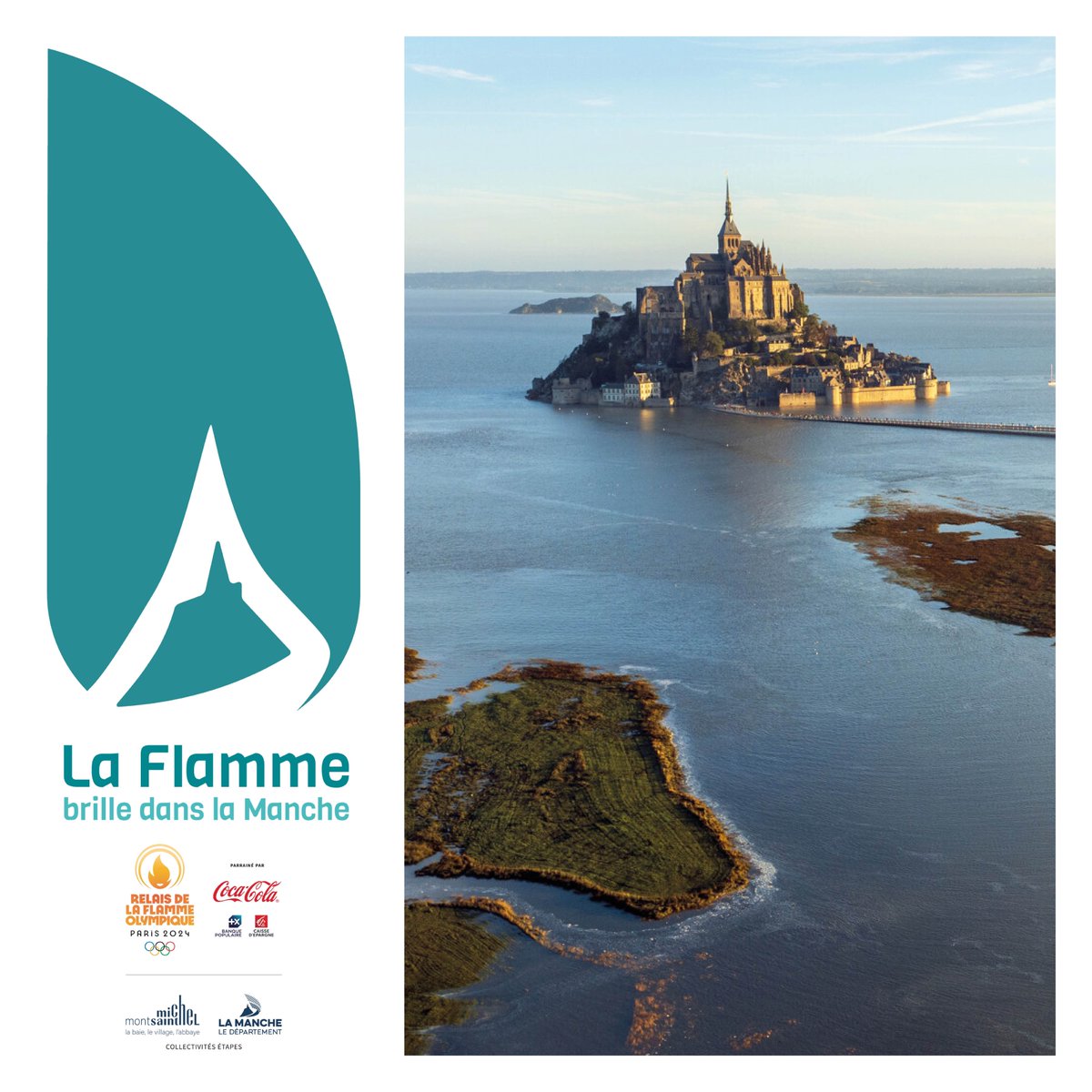 #LaFlammeBrille | LA FLAMME OLYMPIQUE DANS LA MANCHE !🔥 ✨ Dans 50 jours, le relais de la #flammeolympique traversera le territoire du Nord au Sud jusqu'au Mont-Saint-Michel ! Prêt à célébrer l'esprit des #Jeux, le 31 mai ? ➡️ manche.fr/actions/sport/… #Événement #Manche