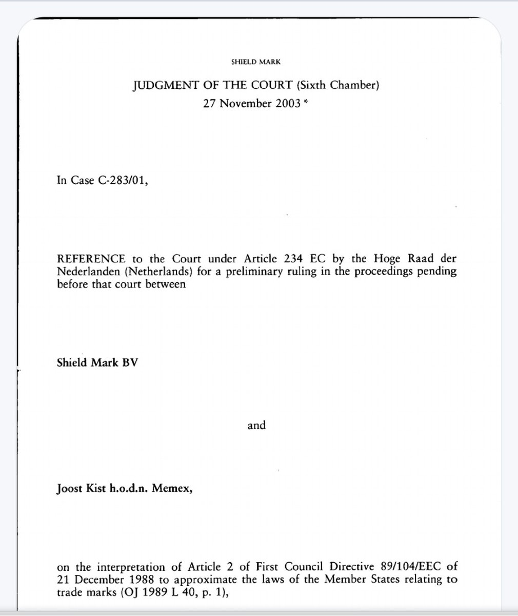 CaseBriefGuide's tweet image. 📌#Soundmark #GraphicalPresentation
A sound mark/sign can&apos;t be registered as a trademark unless it has a significant differentiation &amp;amp; can be graphically represented. 
📍Shield Mark BV vs Joost Kist Case C-283/01; European Court Reports 2003 I-14313. 
studocu.com/en-gb/document…