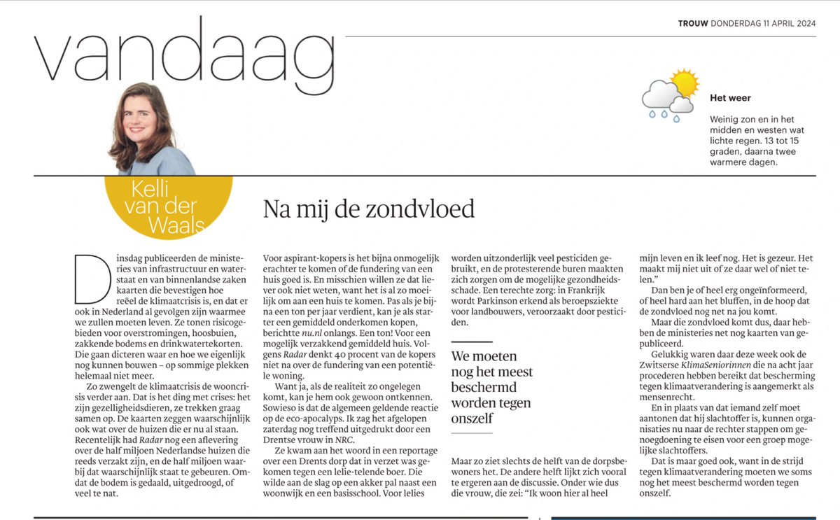 “Want ja, als de realiteit zo ongelegen komt, kan je hem ook gewoon ontkennen.” @Trouw #klimaatcrisis#