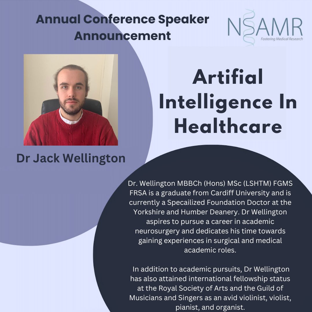 2 days left to conference day! We are very pleased to introduce Dr Jack Wellington, a Specialized Foundation Doctor at the Yorkshire and Humber Deanery. Dr Wellington will be speaking at our conference on 13th of April, 2024 from 14:30-15:00. Get your tickets now!