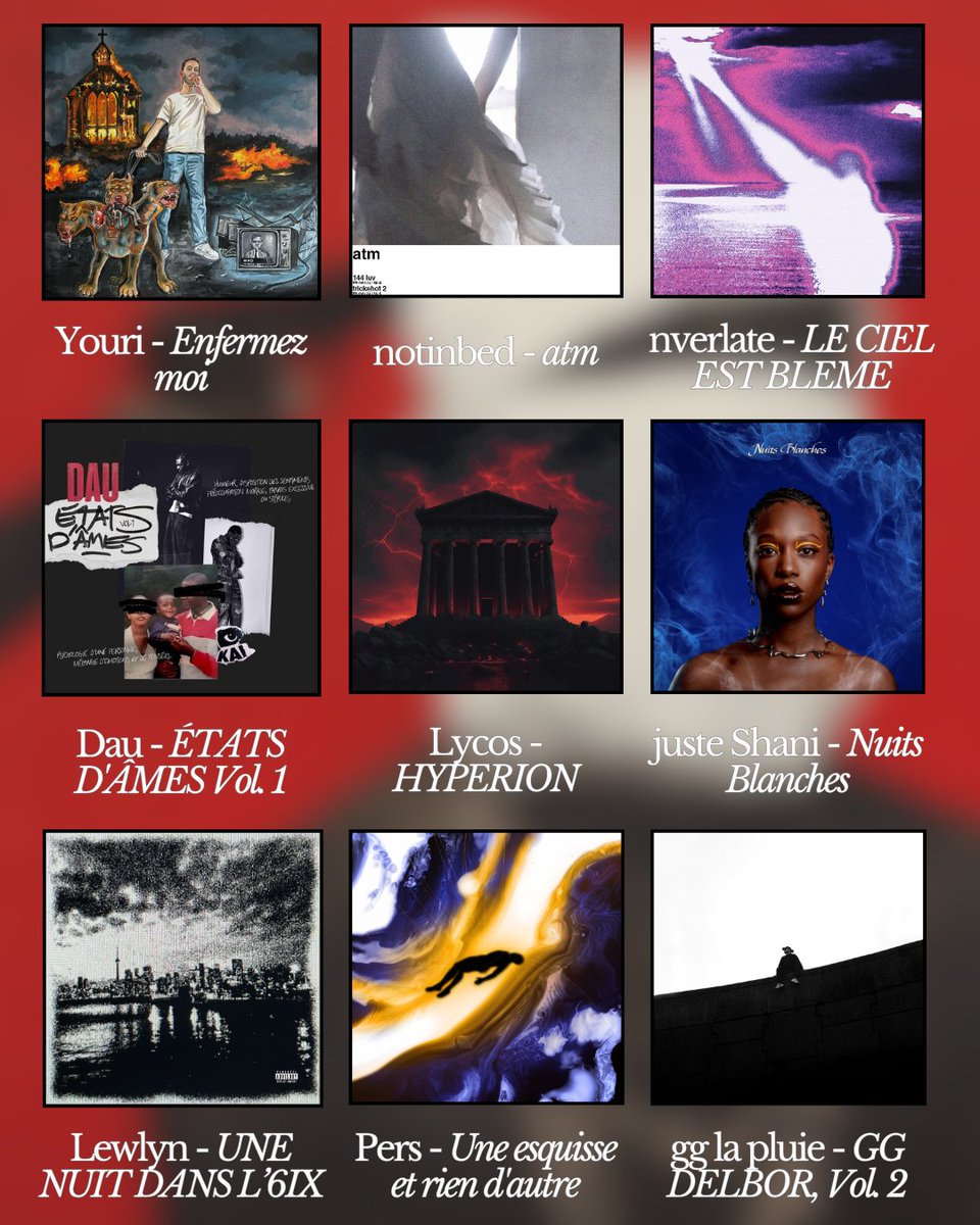 <a href="/valdemarlich/">BOB MARLICH</a> <a href="/Guy2Bezbar/">COCO JOJO 💫</a> <a href="/Automatt_/">💧🍅🐝🍚</a> <a href="/Lotso_lc/">Lotso</a> Youri - Enfermez moi 
notinbed - atm $
nverlate - LE CIEL EST BLEME  
Dau - ÉTATS D'ÂMES Vol. 1 
Lycos - HYPERION 
juste Shani - Nuits Blanches 
Lewlyn - UNE NUIT DANS L’6IX 
Pers - Une esquisse et rien d'autre 
gg la pluie - GG DELBOR, Vol. 2