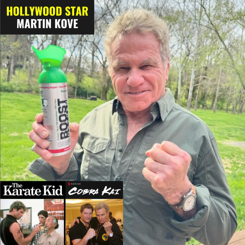 A big thanks to Hollywood star @MartinKove and his son and fellow actor/action star @JesseKove for sharing this photo with our Boost Oxygen canister! 🐍🔥 @CobraKaiSeries🤩🥋 

#boostoxygen #tvstar #CobraKai #Netflix