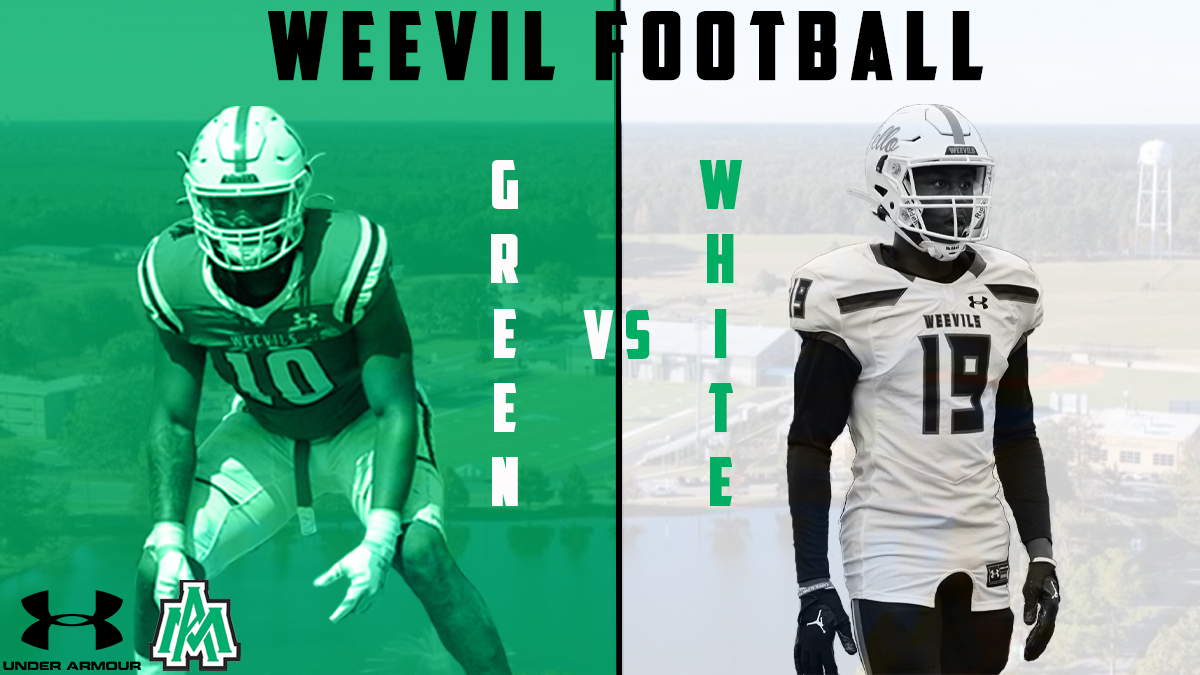 GREEN AND WHITE GAME

Weevil Football will conclude Spring Football tonight with the Green and White Game. The game starts at 6 PM and will be held at Drew Central High School. Everyone come out and support the Weevils! See you there! #EatEmUp #CountOnMe