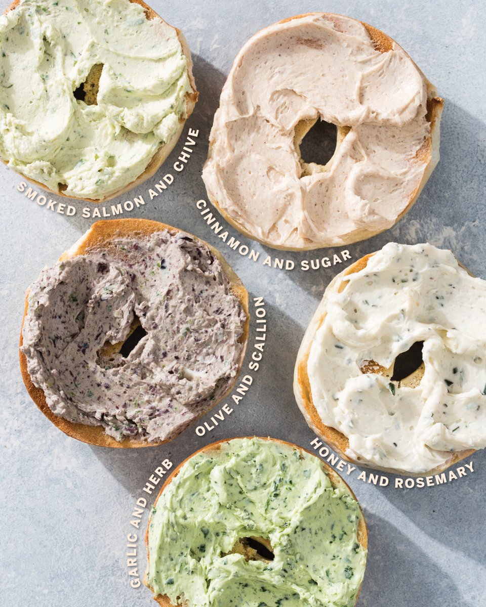 Your bagel deserves better than a prefab spread. 🥯 Here are four flavorful and easy cream cheese spreads you can make at home. Recipe for Honey Rosemary Cream Cheese: bit.ly/3UbNMH1