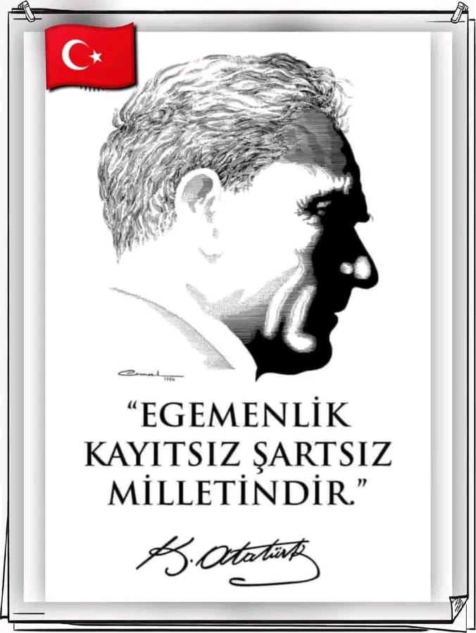 🙏🏻VATAN SEVER DEĞERLİ ARKADAŞLARIM🌹🇹🇷 Fikirlere kurşun, işlemez!❤ Bugün,yarın ve daima; bu millet, ATA'SININ mirasına sahip çıkacaktır.❤️Bu Dünyadan Bir Yiğit Geçti Fikirleri Hala Yaşıyor Ne Mutlu TüRK'ÜM Diyene🇹🇷🇹🇷 Atatürk’le Saygıyla Sevgiyle Kalın Selamlar olsun sizlere🙏🏻🇹🇷