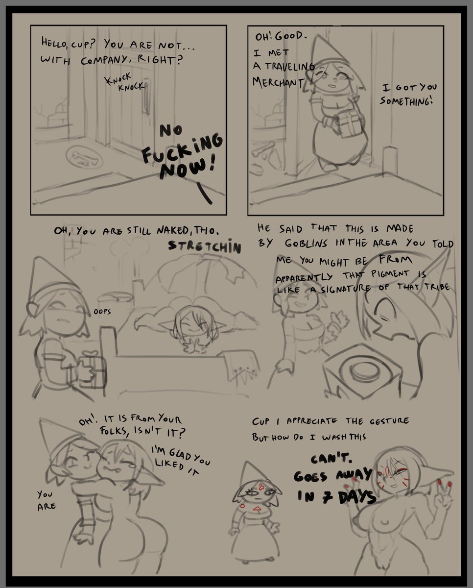 Here's a Loola & Cup comic from las October that didn't made it. I'd like to finish it someday but eh. Here you go