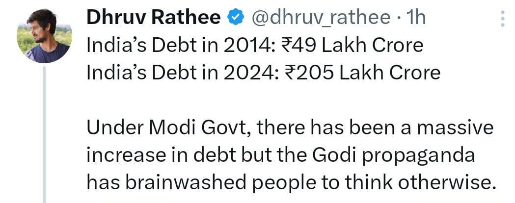 As per Youtuber Economist, India is under huge debt due to Modi Failed Policies. But is this the real truth? What is Internal Debt and External debt? What is Debt to GDP Ratio? What about other Countries? What is the view of the Opposition economist on India's debt? 👇🏻👇🏻
