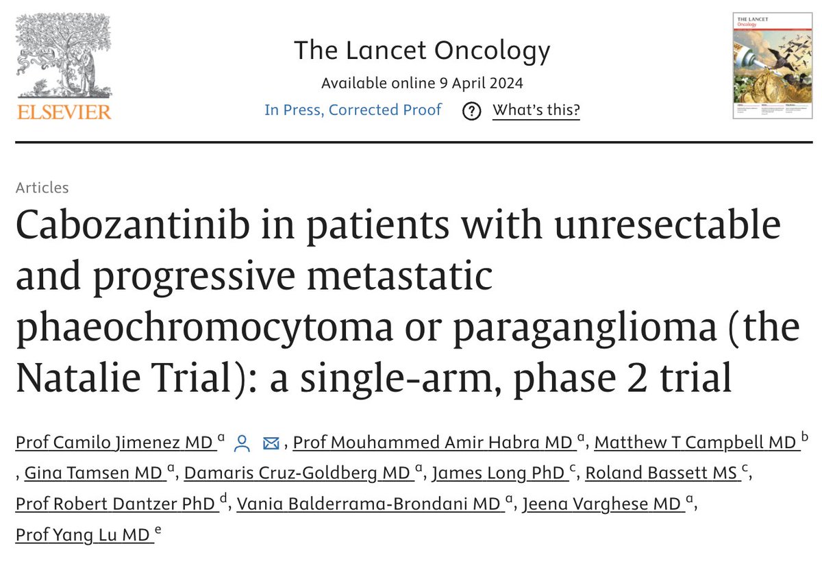 Emre Yekedüz (@yekeduz_emre) on Twitter photo 📢 2 cabozantinib trials of orphan cancers (adrenocortical carcinoma and metastatic phaeochromocytoma/paraganglioma(MPPG)) were published in <a href="/TheLancetOncol/">The Lancet Oncology</a>
1️⃣Cabozantinib seems a promising option for advanced adrenocortical carcinoma!
⚡️A phase-2 investigator-initiated 📢 2 cabozantinib trials of orphan cancers (adrenocortical carcinoma and metastatic phaeochromocytoma/paraganglioma(MPPG)) were published in <a href="/TheLancetOncol/">The Lancet Oncology</a>
1️⃣Cabozantinib seems a promising option for advanced adrenocortical carcinoma!
⚡️A phase-2 investigator-initiated