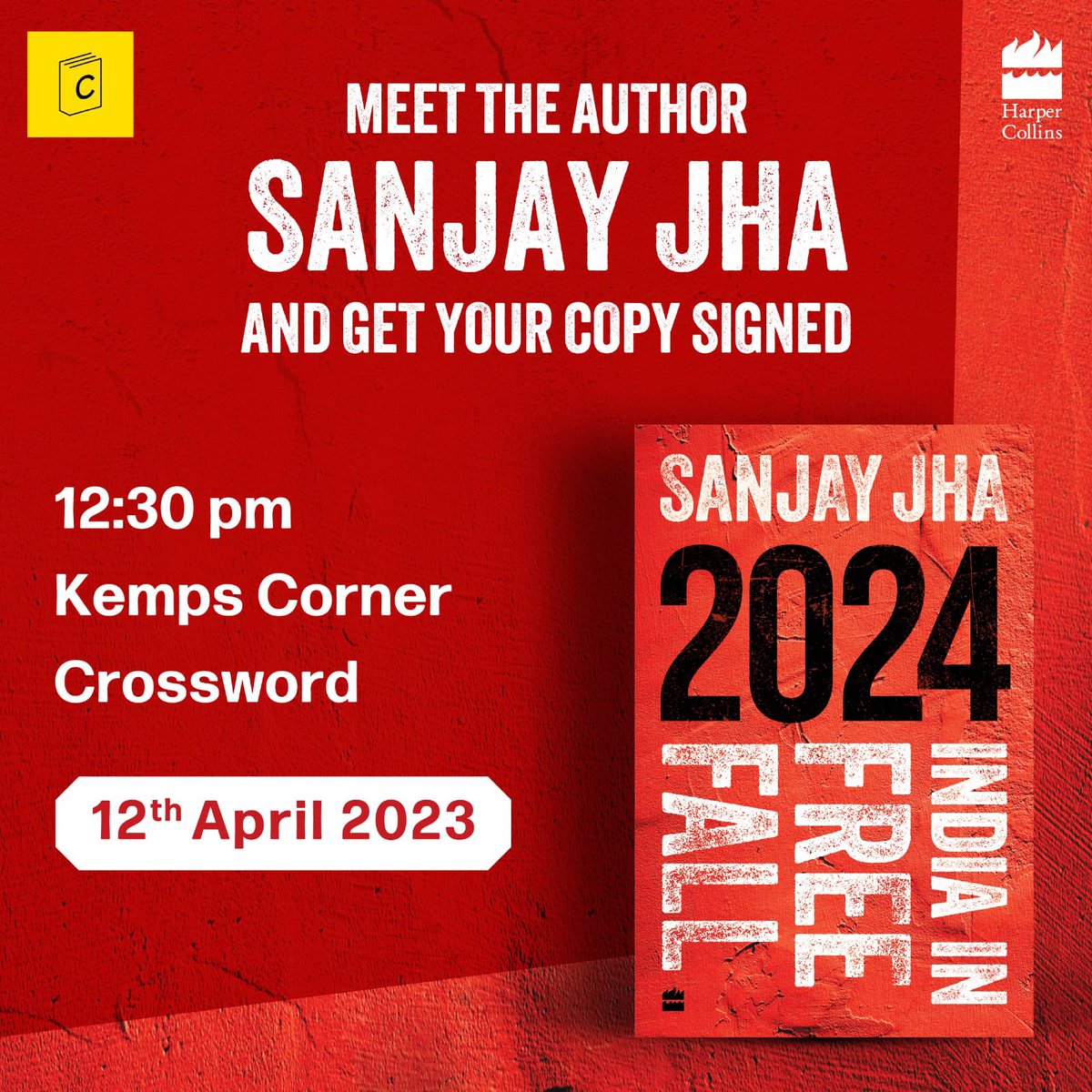 Dear fellow Mumbaikar. If you happen to be in any of these 4 bookstores tomorrow, do say a hello. I will be there at the designated time to sign my book, 2024: INDIA IN FREE FALL. Time permitting, we can grab a coffee there too.…