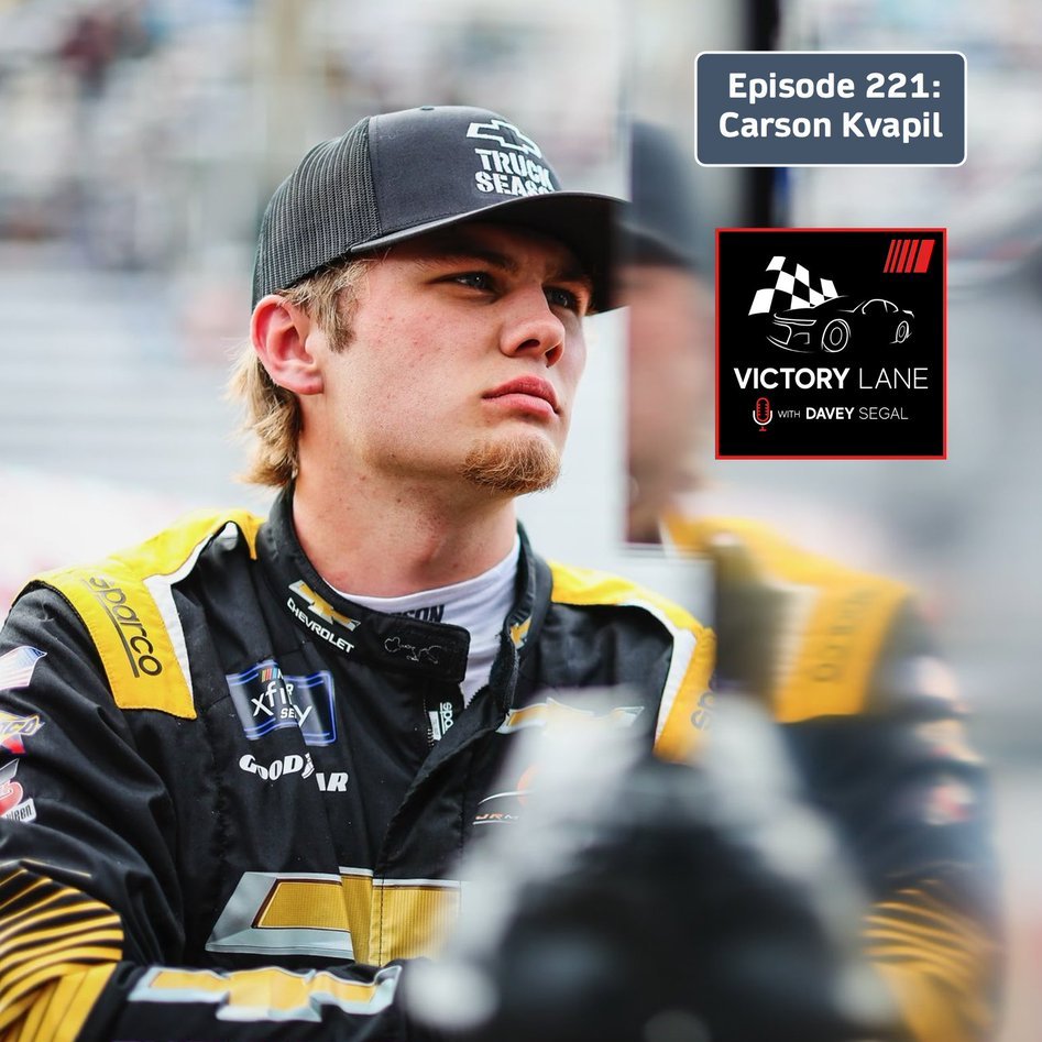 🚨 Victory Lane, Episode 221 🚨 🌟 Guest: @CarsonKvapil 🌟 📈 Impressive Xfinity debut 🗣️ Advice from @joshberry & @DaleJr 🏁 3-time @CARSTour champion 🛠️ Working on his own stuff 🛞 Learning tire conservation 🧑‍🧒 Guidance from his dad Travis 🎧 → bit.ly/Kvapil-221